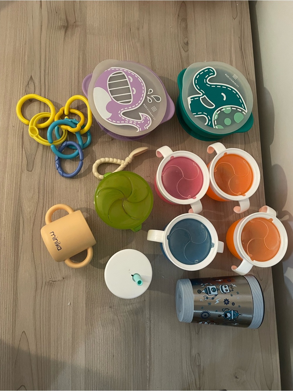 Munchkin Kids Snack Cups, open cups, stainless cup, spoon, links nontoxic